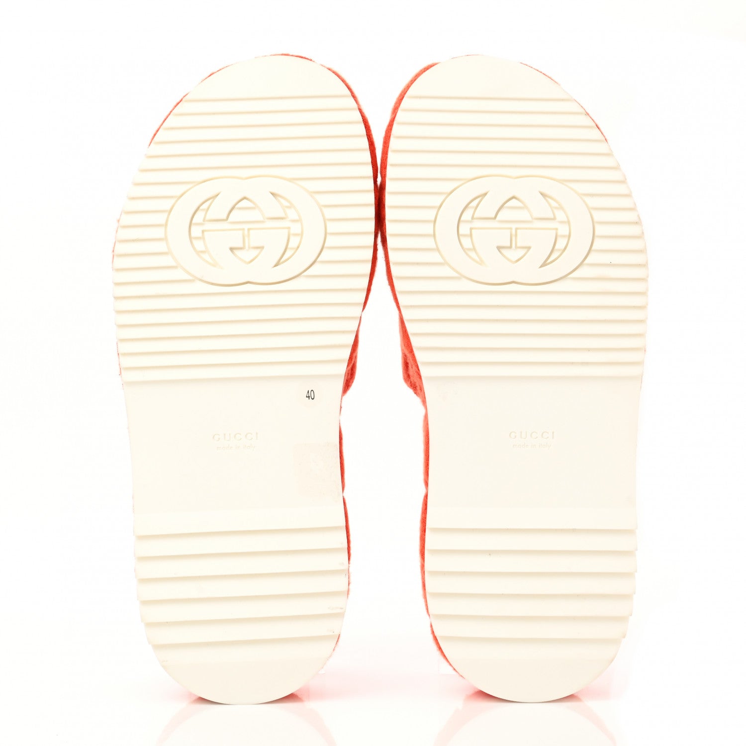 Gucci Terry Cloth GG Monogram Angelina Platform 55mm Slide Sandals 40 Deep Orange 5 of 9