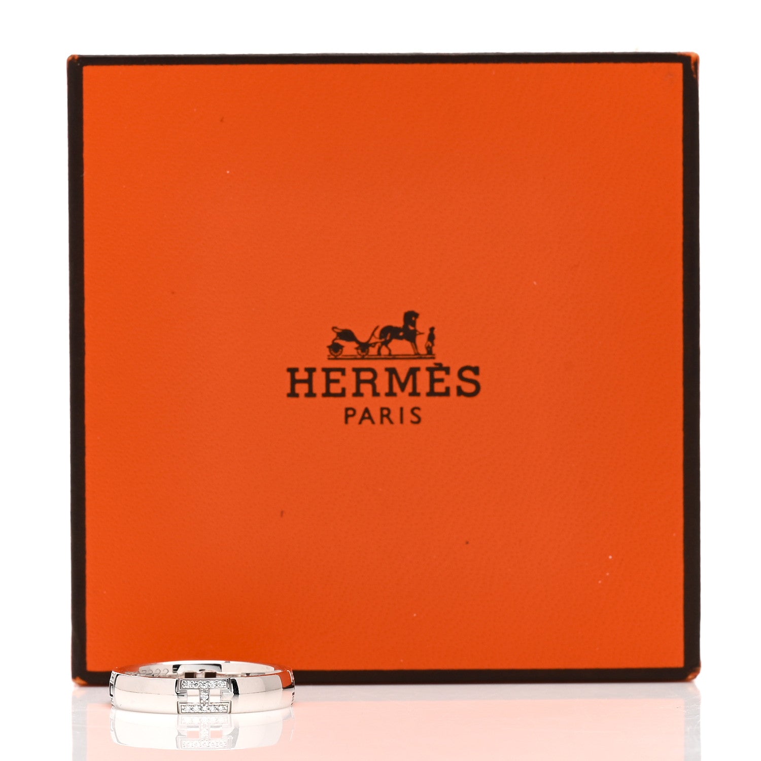 Hermes 18K White Gold Diamond Ever Herakles Four-Station Wedding Band Ring 51 5.75 7 of 7