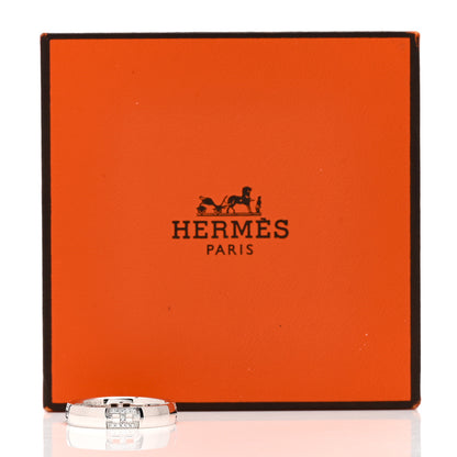 Hermes 18K White Gold Diamond Ever Herakles Four-Station Wedding Band Ring 51 5.75 7 of 7