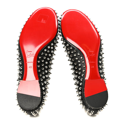 Christian Louboutin Nappa Baba Spikes Flats 40 Black Silver 6 of 9