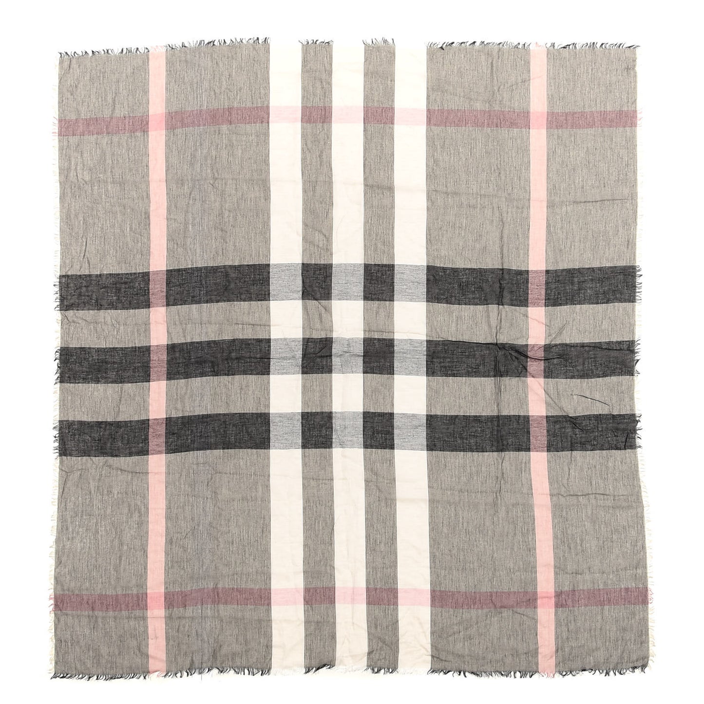 Modal Wool Relaxed Mega Check Square Scarf Dark Trench