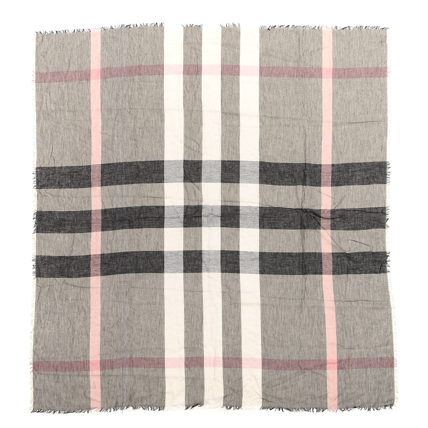 Burberry Modal Wool Relaxed Mega Check Square Scarf Dark Trench 1 of 3