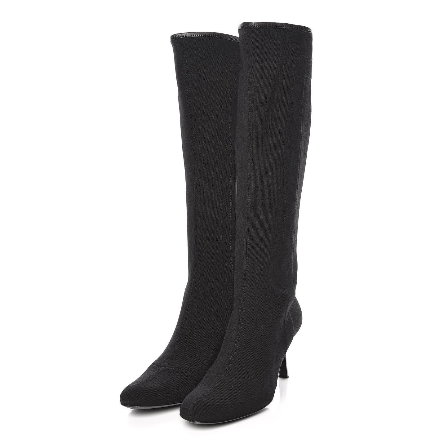 Canvas Web D Ring Knee High Boots 39.5 Black