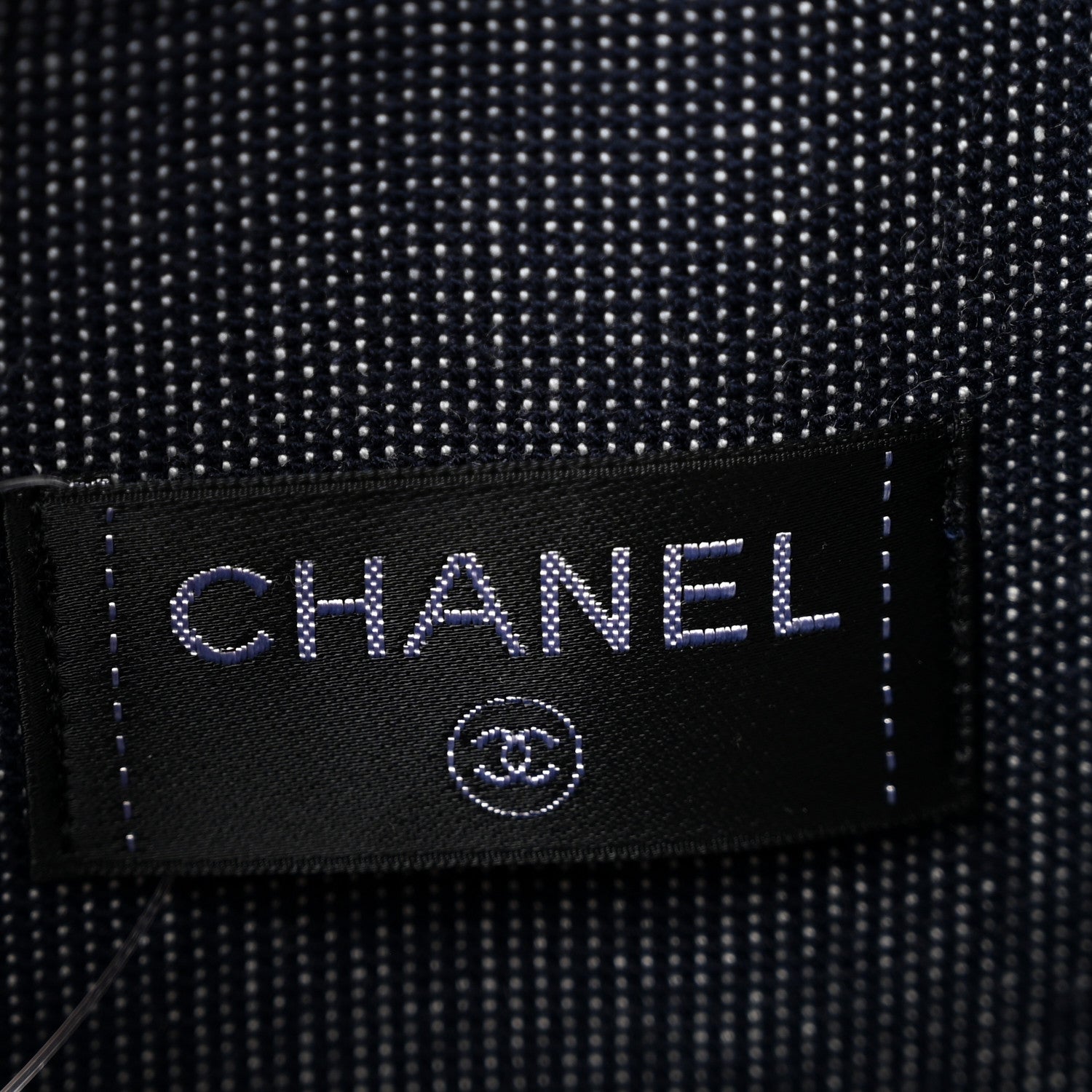 Chanel Terry Cotton CC Beach Tote Towel Set Ecru Dark Blue 7 of 11