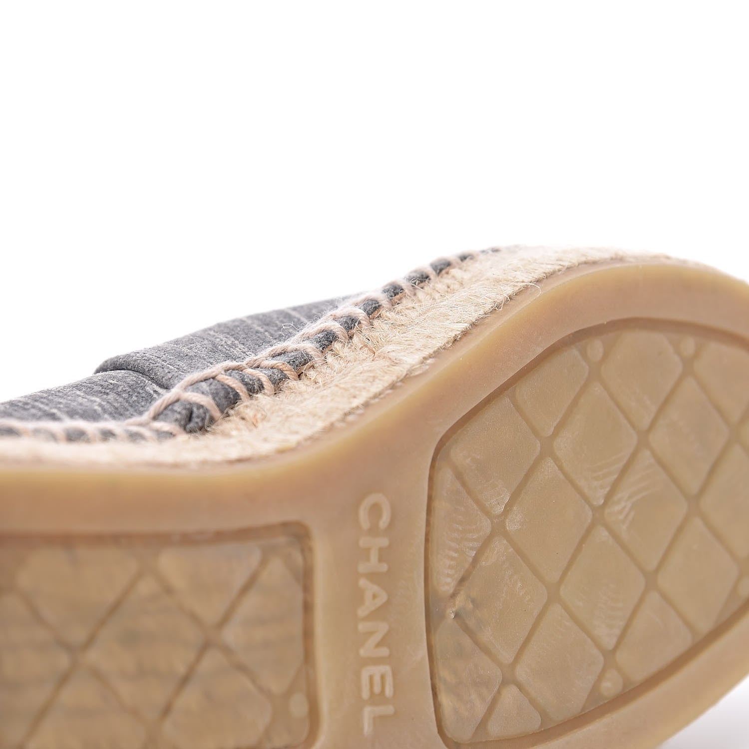 Chanel Striated Suede Espadrilles 37 Dark Grey 14 of 14