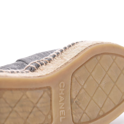 Chanel Striated Suede Espadrilles 37 Dark Grey 14 of 14