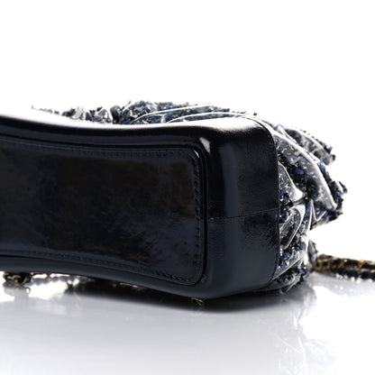 Chanel Tweed PVC Quilted Gabrielle Backpack Navy Black 9 of 9