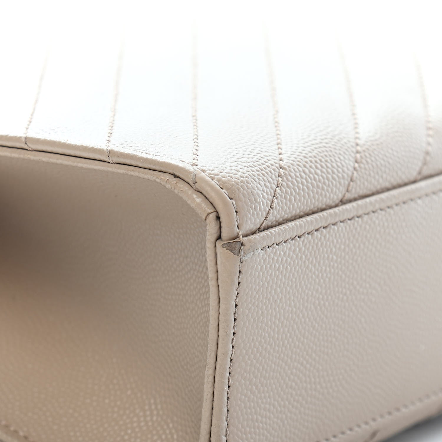 Saint Laurent Grain De Poudre Matelasse Chevron Large Monogram Satchel Dark Beige 10 of 15