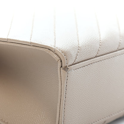 Saint Laurent Grain De Poudre Matelasse Chevron Large Monogram Satchel Dark Beige 10 of 15