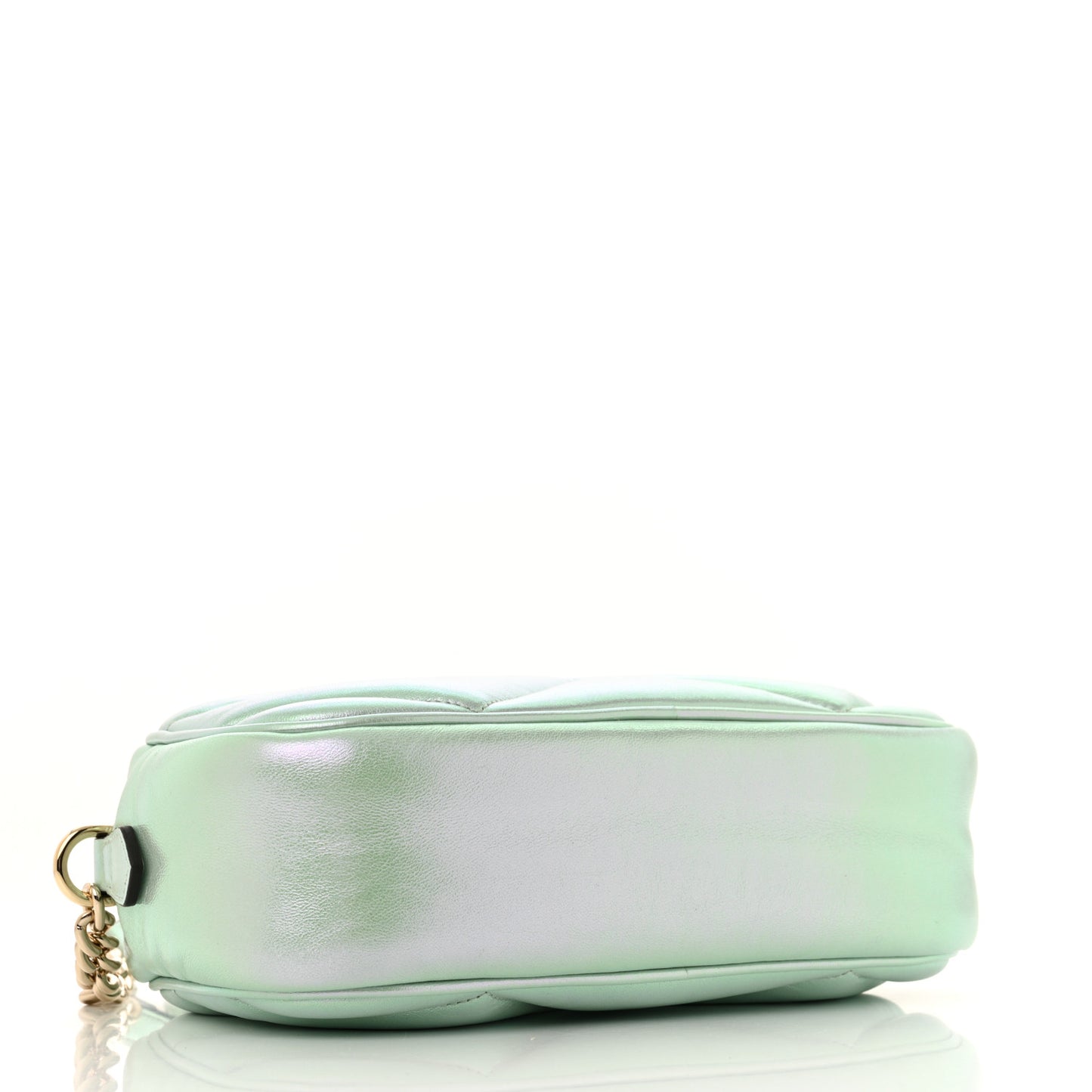Iridescent Nappa Chevron Matelasse Small GG Marmont Chain Shoulder Bag Iridescent Salvy Green