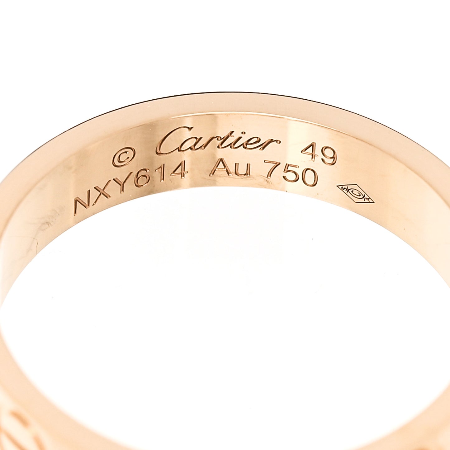 18K Yellow Gold 3.5mm LOVE Wedding Band Ring 49 4.75
