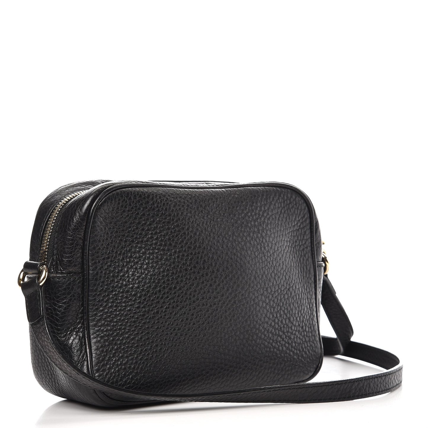 Pebbled Calfskin Small Soho Disco Bag Black