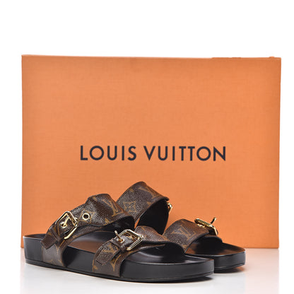 Louis Vuitton Monogram Bom Dia Mule Sandals 39 Black 11 of 11