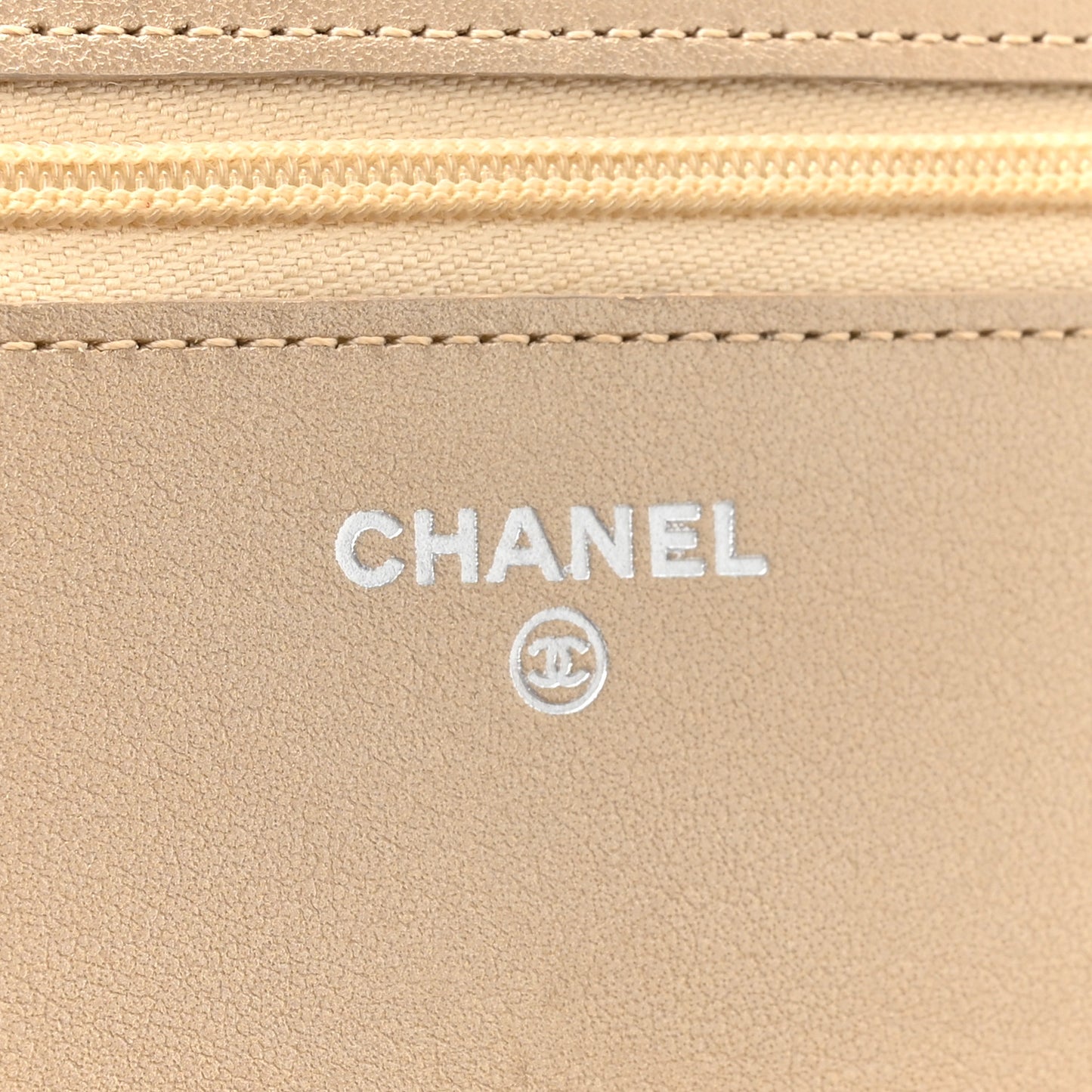 Metallic Lambskin Quilted Wallet On Chain WOC Gold Black