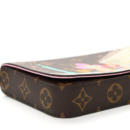 Louis Vuitton Monogram 2022 Christmas Animation Paris Pochette Felicie Chain Wallet Pink 7 of 8