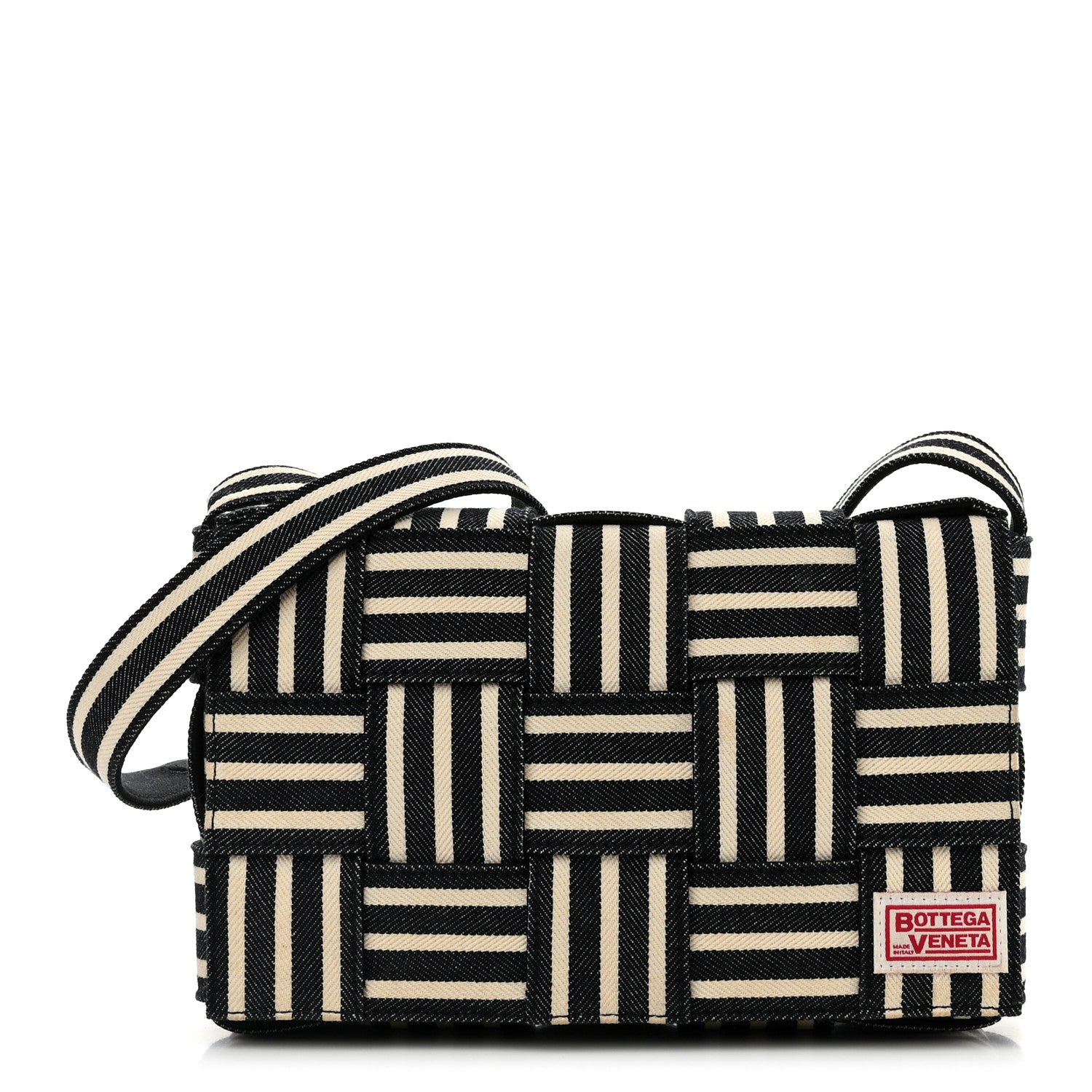 Bottega Veneta Denim Maxi Intrecciato Padded Cassette High Frequency Crossbody Bag Navy White Black 1 of 13