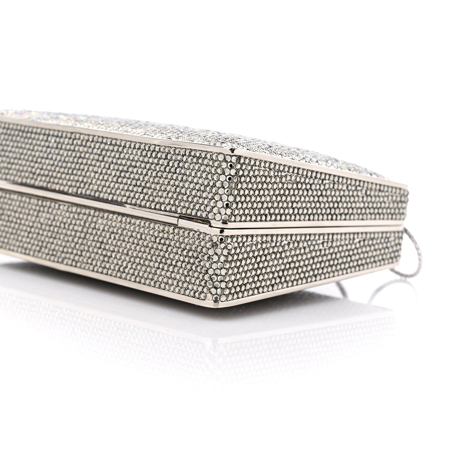 Swarovski Crystal Minaudiere Clutch Silver