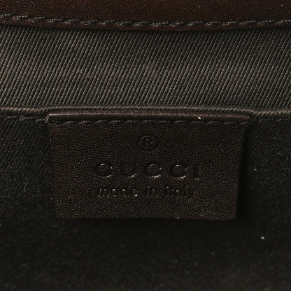 Gucci Monogram Studded Small Horsebit Clutch Dark Brown 7 of 11
