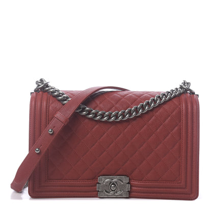 Chanel Caviar Quilted New Medium Boy Flap Dark Red 1 of 11