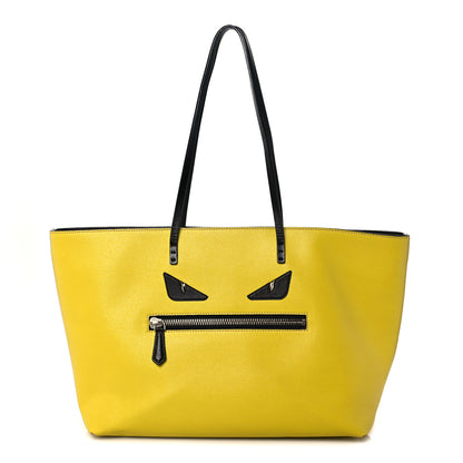 Fendi Vitello Elite Cuoio Monster Buggies Medium Roll Tote Cedro Black 1 of 12