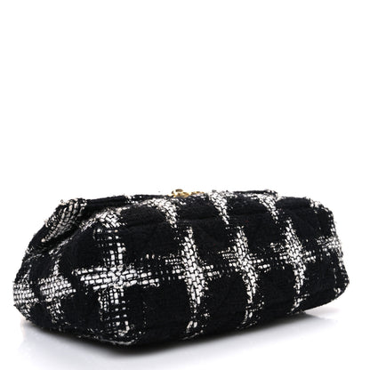 Chanel Tweed Quilted Medium Chanel 19 Flap Black White 4 of 10