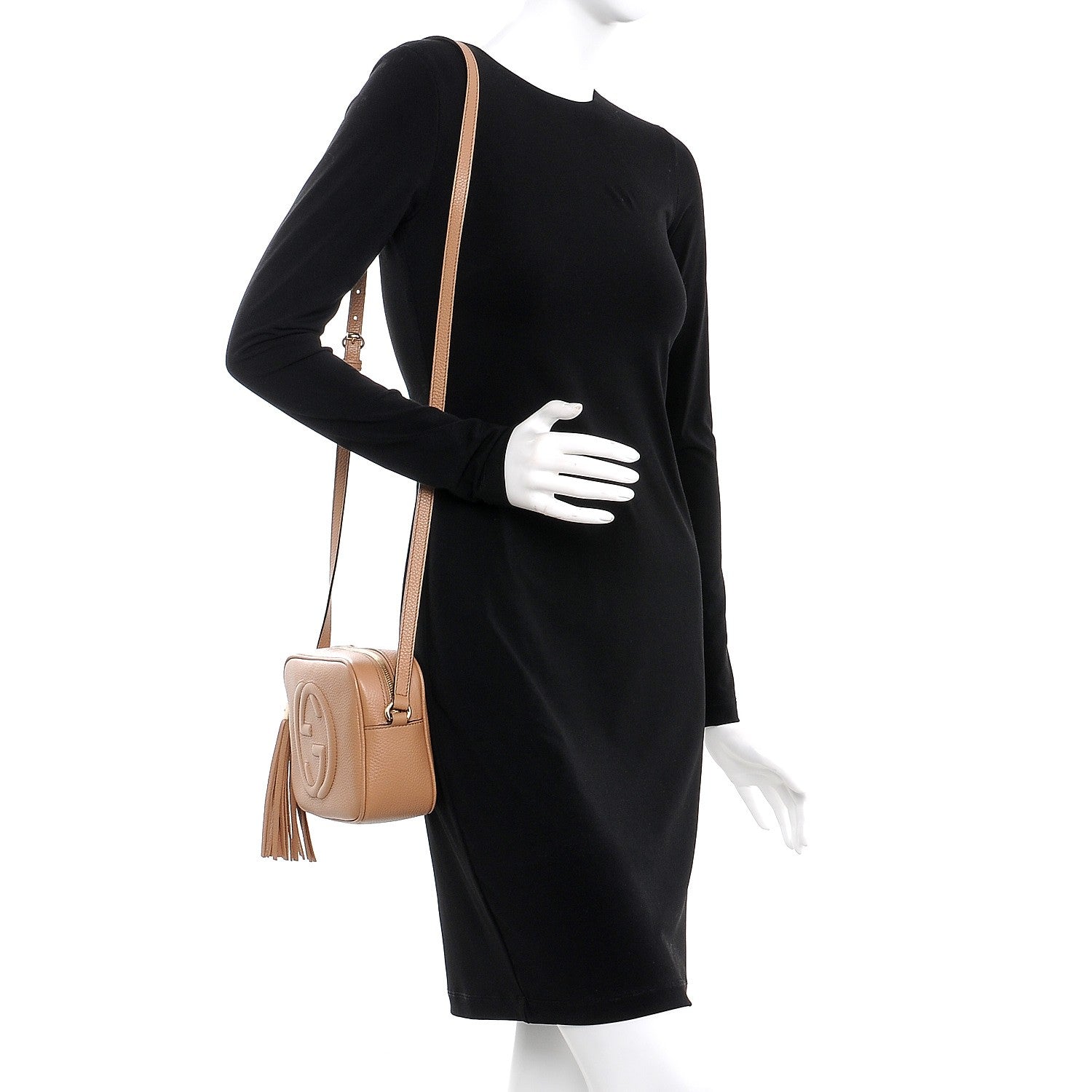 Gucci Pebbled Calfskin Small Soho Disco Bag Camelia 2 of 7