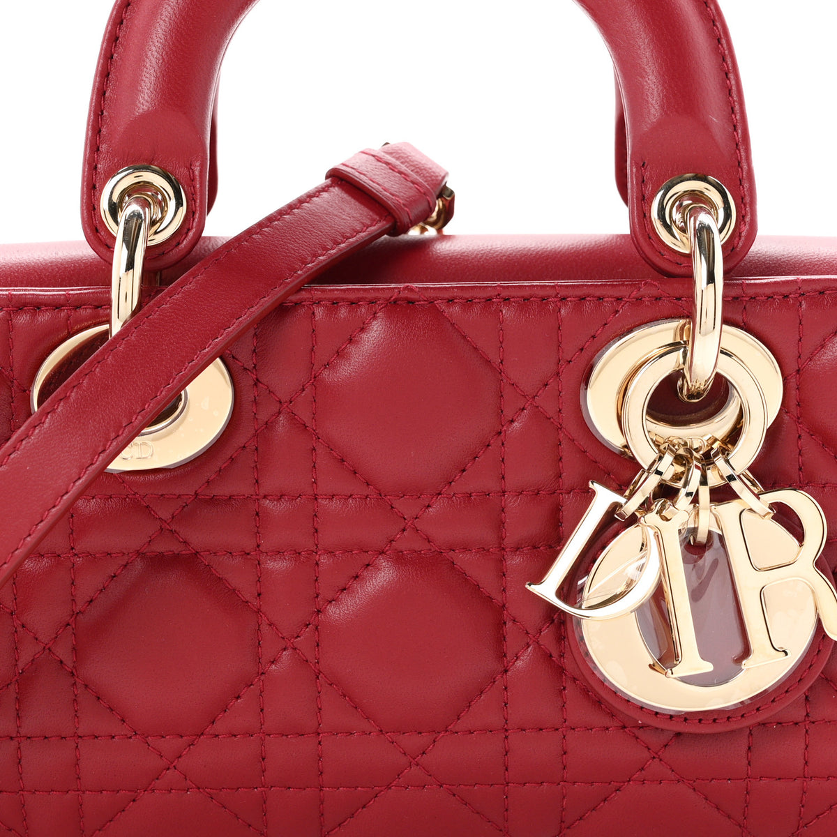 Christian Dior Lambskin Cannage Small Lady D-Joy Bordeaux 8 of 10