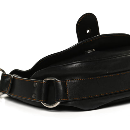 Christian Dior Calfskin Medium Gaucho Double Saddle Bag Black 9 of 10