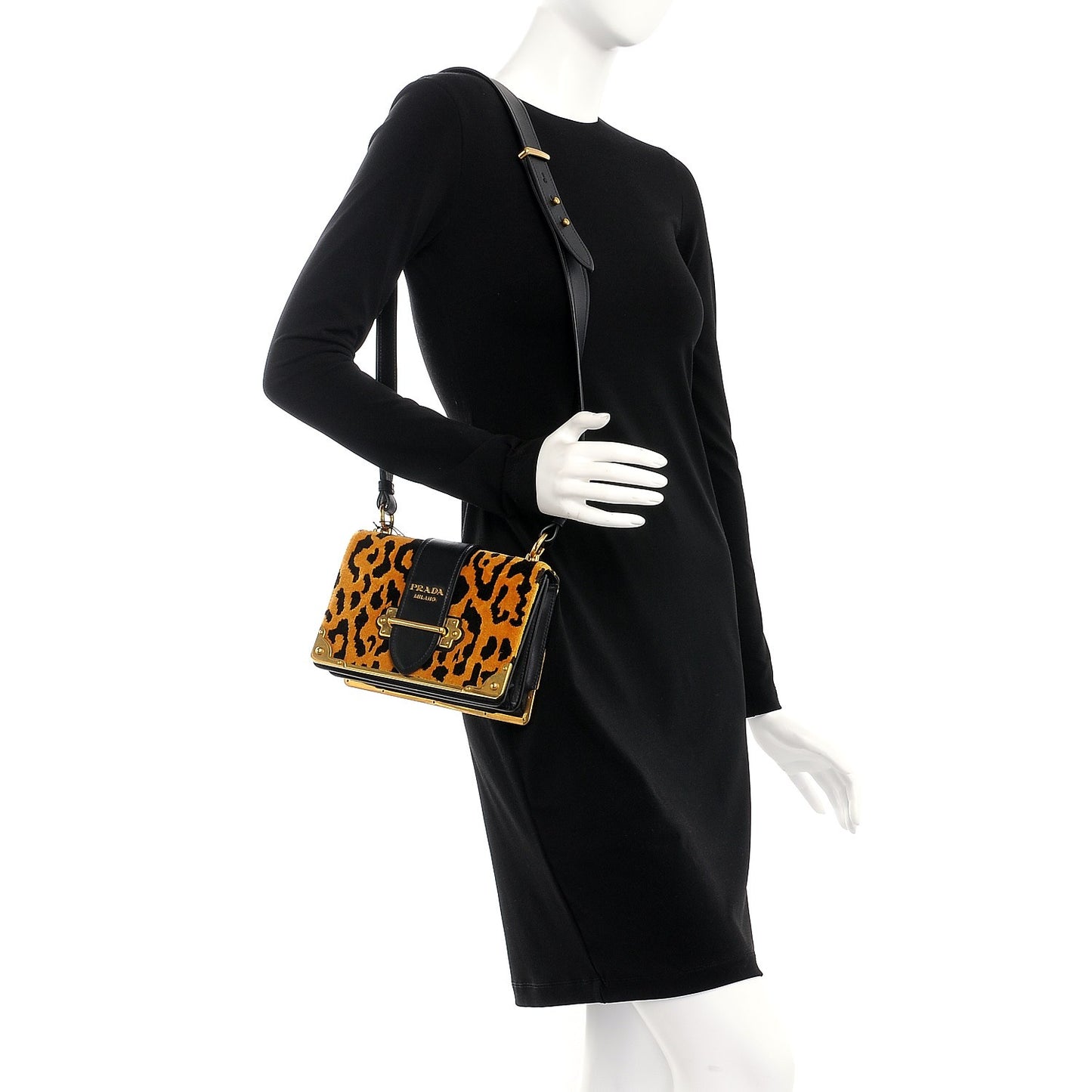 Velvet City Calf Leopard Print Cahier Bag