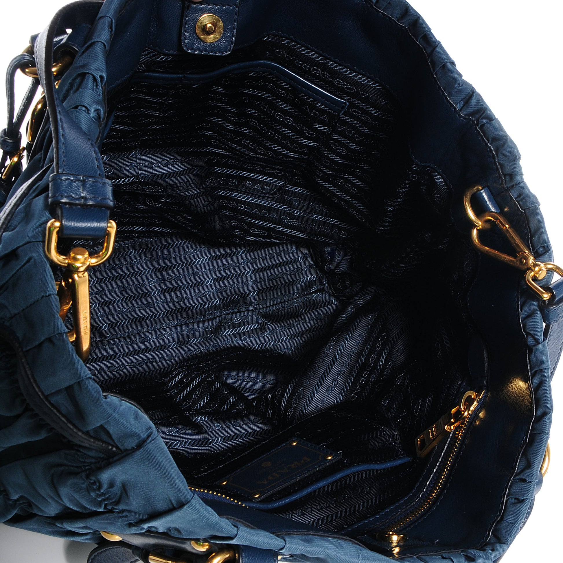 Prada Tessuto Nylon Gaufre Tote Denim 5 of 10
