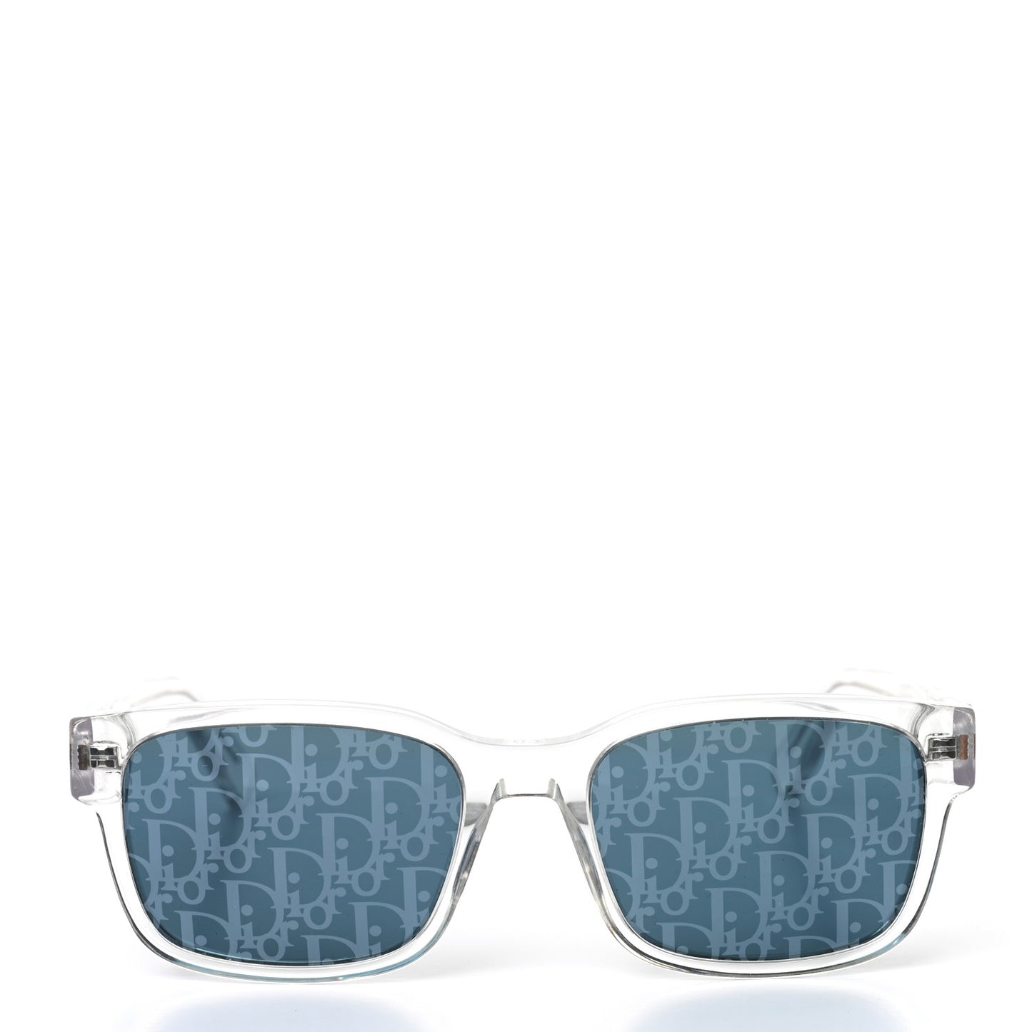 Acetate Mirrored Oblique CD Link Rectangular Sunglasses S1U Crystal