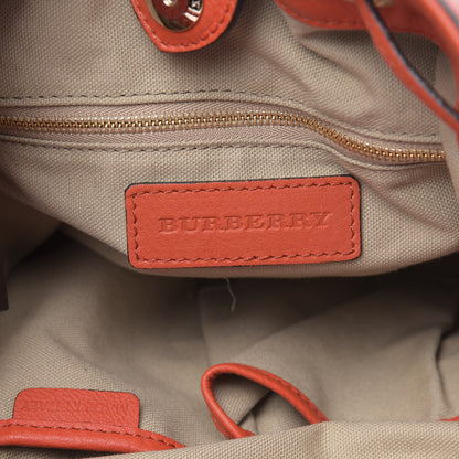 Burberry House Check Drawstring Hobo Orange 6 of 11