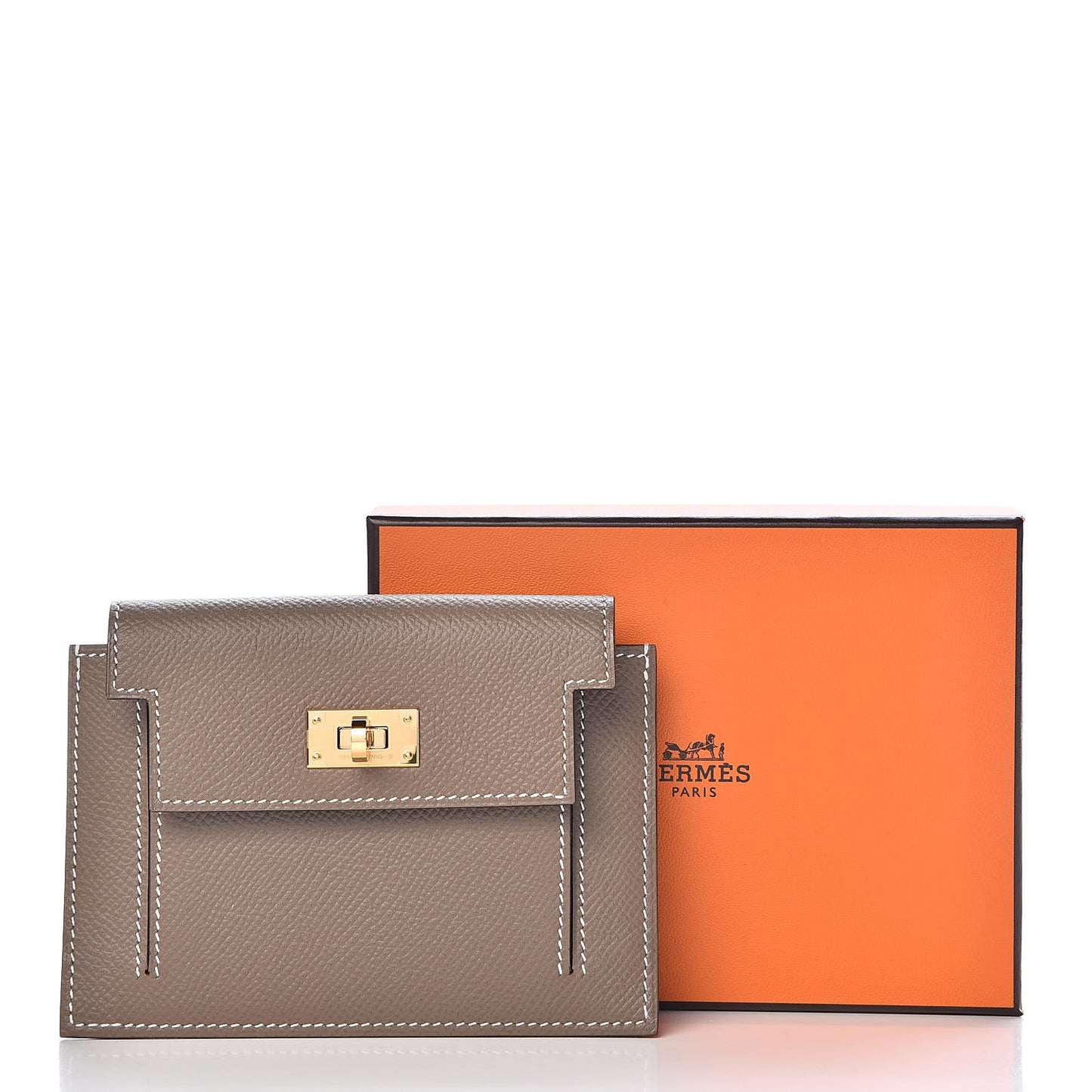 Epsom Kelly Pocket Compact Wallet Etoupe