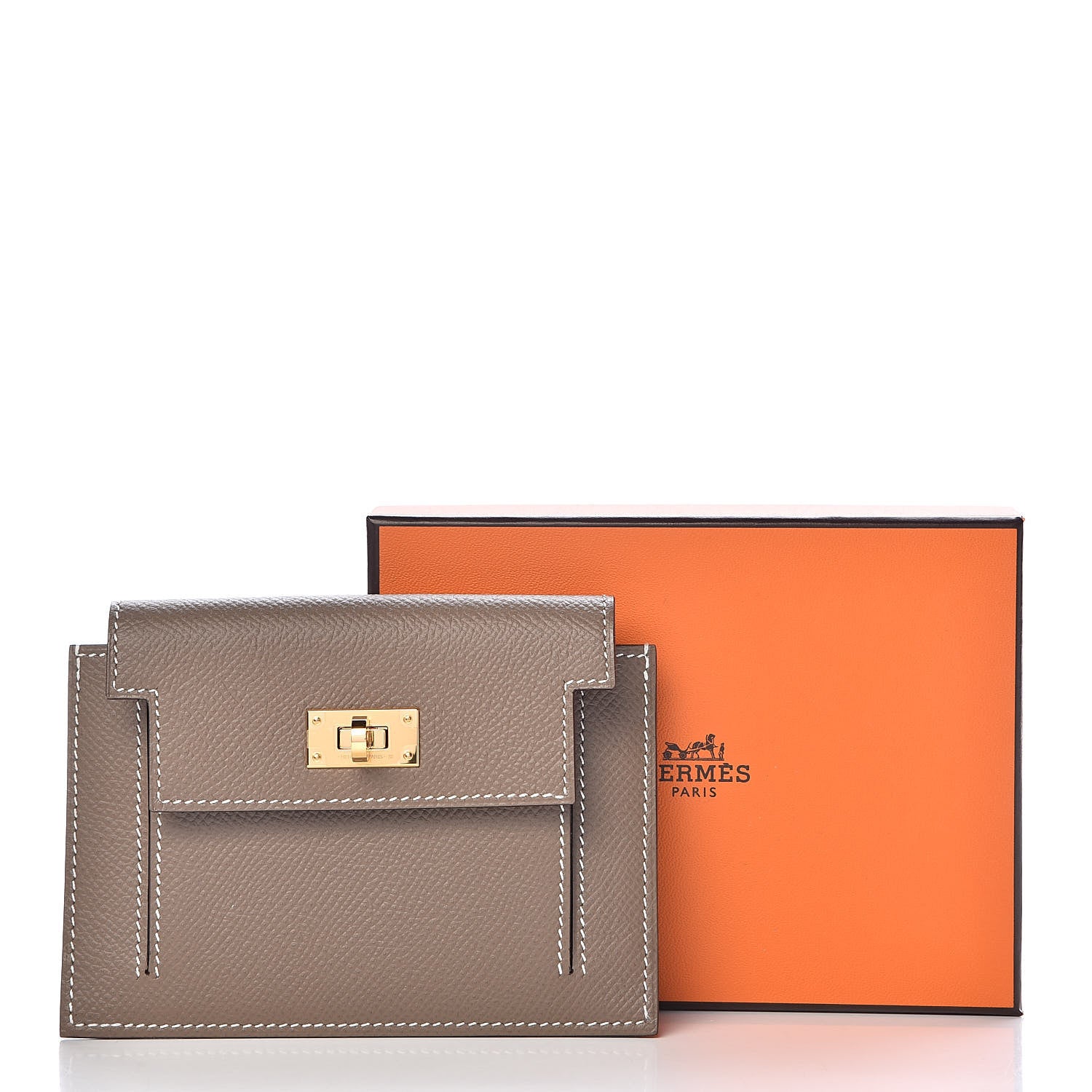 Hermes Epsom Kelly Pocket Compact Wallet Etoupe 8 of 8