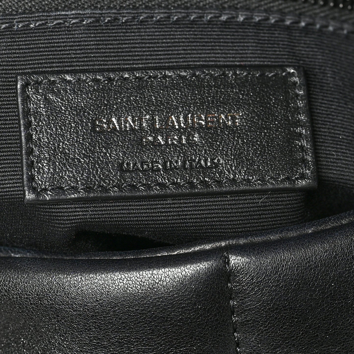 Lambskin Quilted Medium Loulou Puffer Monogram Chain Satchel Black