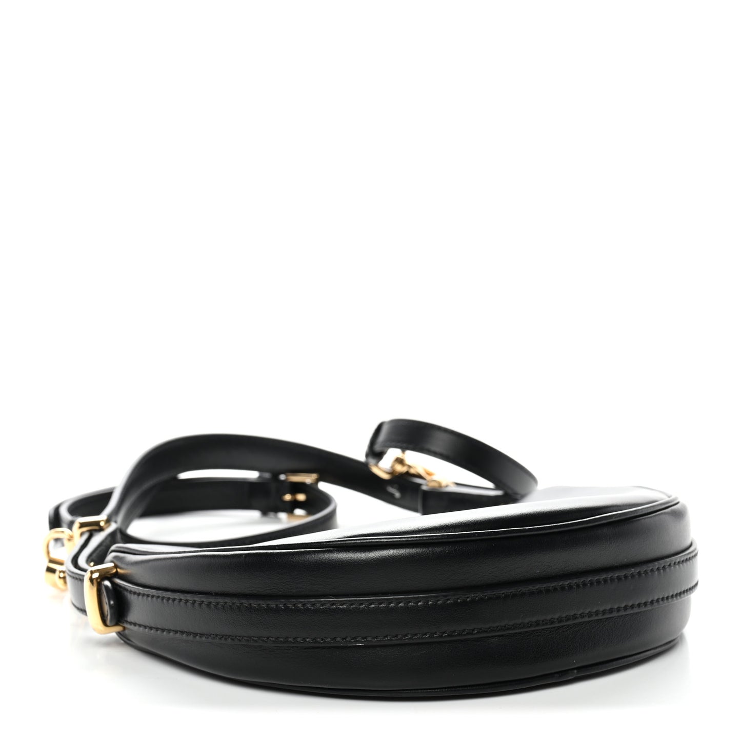 Soft Calfskin Arque Shoulder Bag Black
