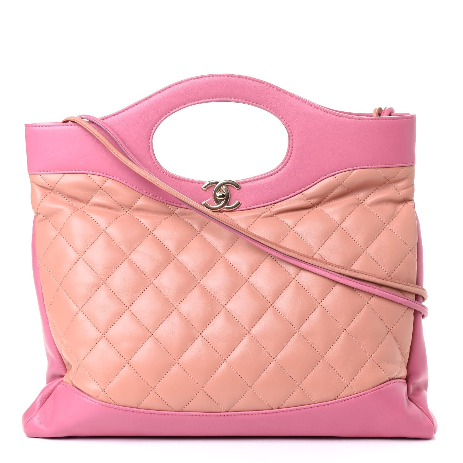 Chanel Lambskin Quilted Large 31 Shopping Bag Pink Beige 1 of 6