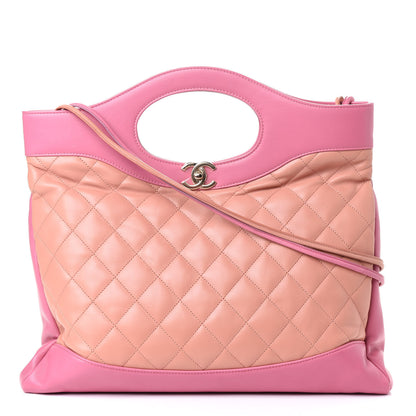 Chanel Lambskin Quilted Large 31 Shopping Bag Pink Beige 1 of 6