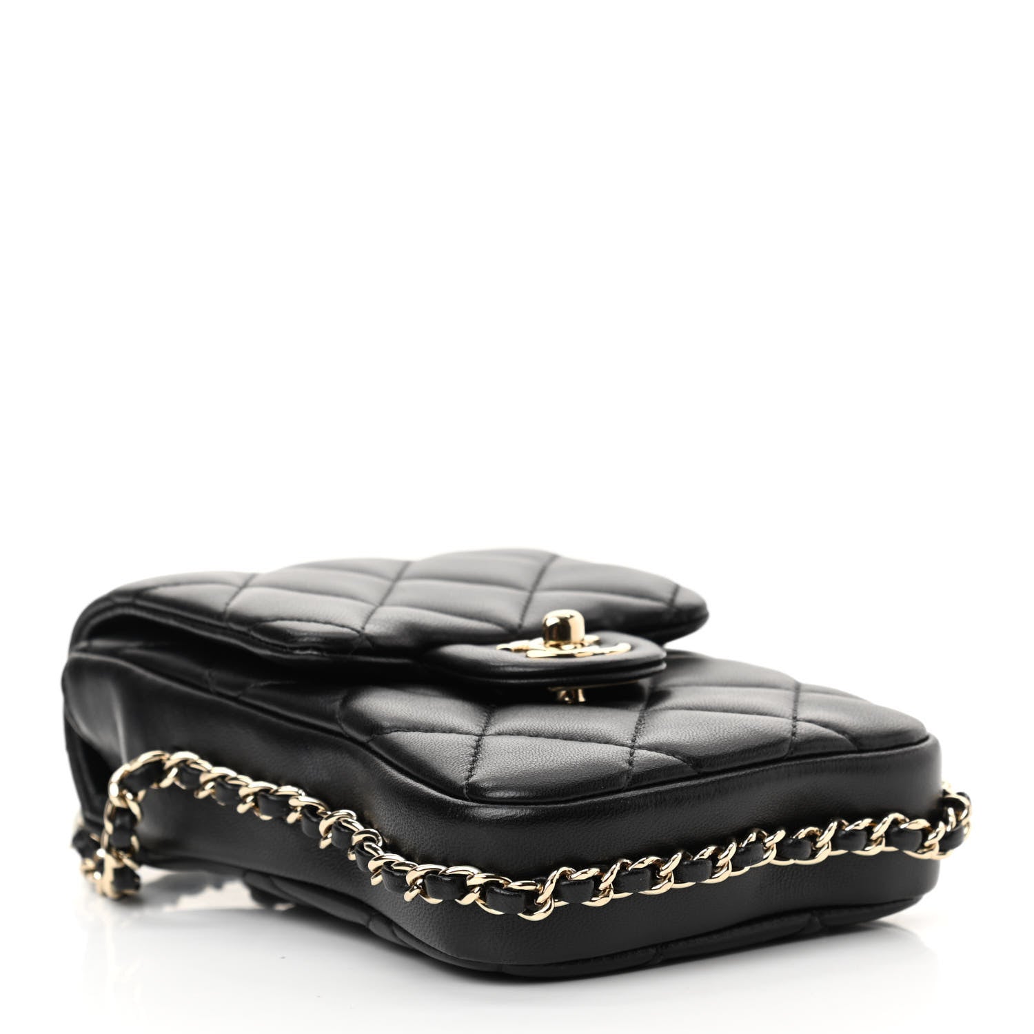 Chanel Lambskin Quilted My Precious Phone Case Flap Bag Black 4 of 13