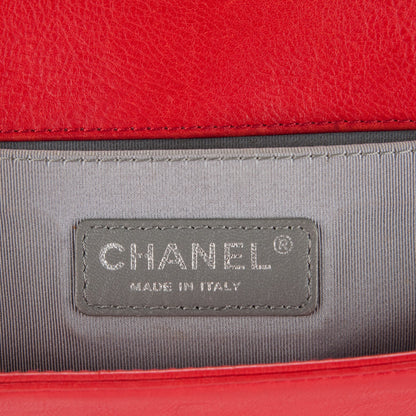 Chanel Calfskin Quilted Double Stitch Medium Boy Flap Red 7 of 8