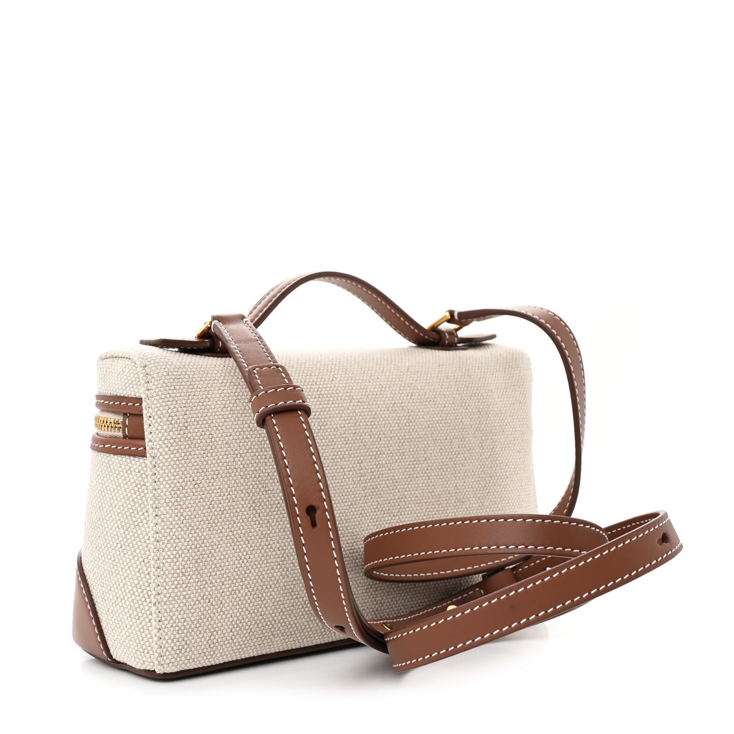 Cotton Linen L19 Extra Pocket Pouch Natural Caramel Sugar