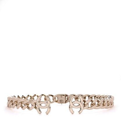 Chanel Metal CC Chain Link Choker Necklace L  Gold 1 of 5