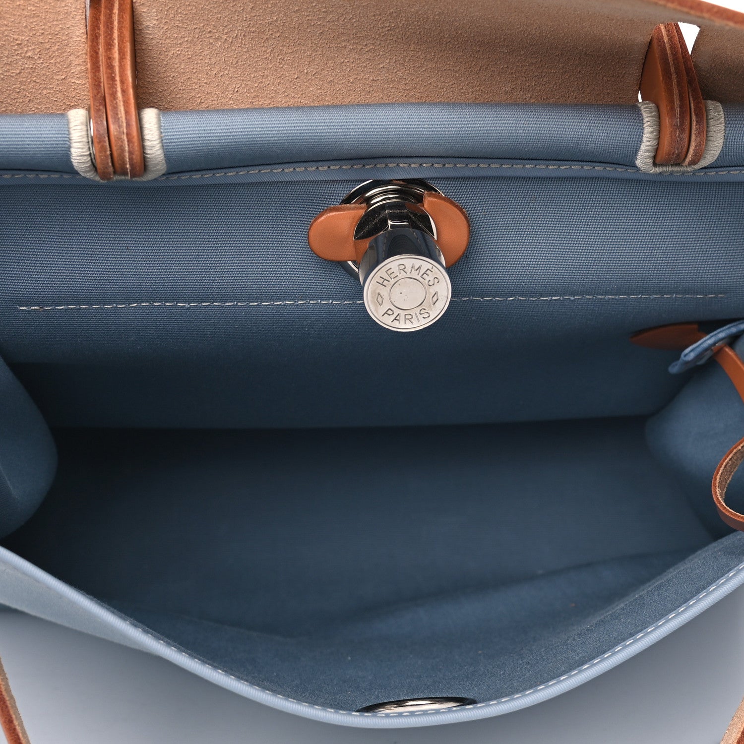 Hermes Military Toile Vache Hunter Herbag Zip PM 31 Bleu Lin 4 of 5