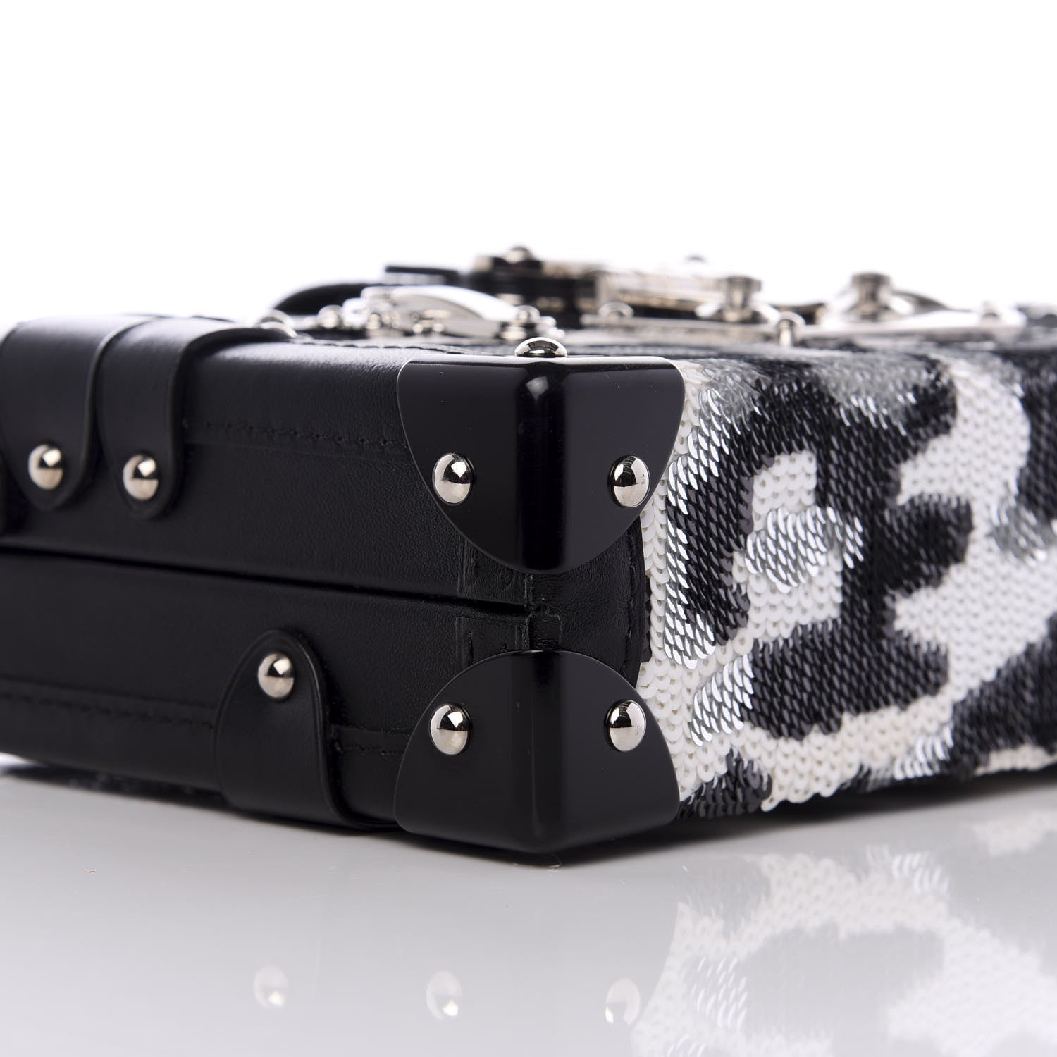 Louis Vuitton Sequins Leopard Petite Malle Black Gris 6 of 8