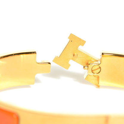 Hermes Enamel Narrow Clic Clac H Bracelet PM Orange 6 of 7
