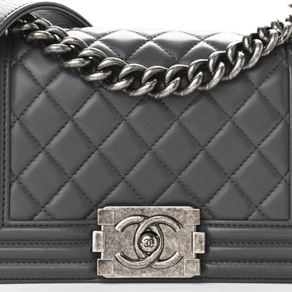 Chanel Lambskin Quilted Small Boy Flap Dark Grey 8 of 11