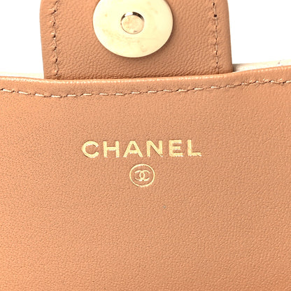 Chanel Lambskin Quilted Flap Phone Holder With Chain Beige Brown 6 of 11