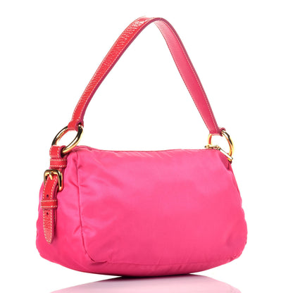 Prada Tessuto Nylon Pietre Jeweled Shoulder Bag Fuxia 3 of 8