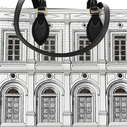 Louis Vuitton X FORNASETTI Calfskin Architettura Onthego MM Black White 7 of 9
