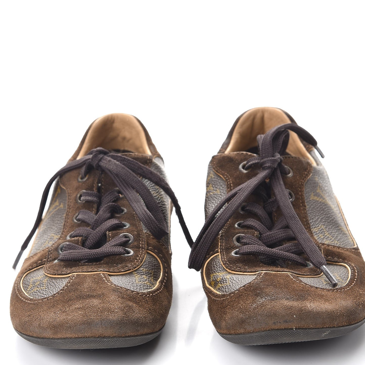 Monogram Suede Energie Sneakers 37.5 Brown
